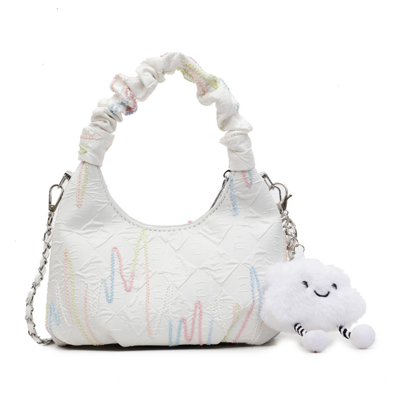 2025 Summer New Fashionable and Versatile Casual Trendy Wrinkled Handbag Women, Simple Commuter Single Shoulder Crossbody Bag for Women