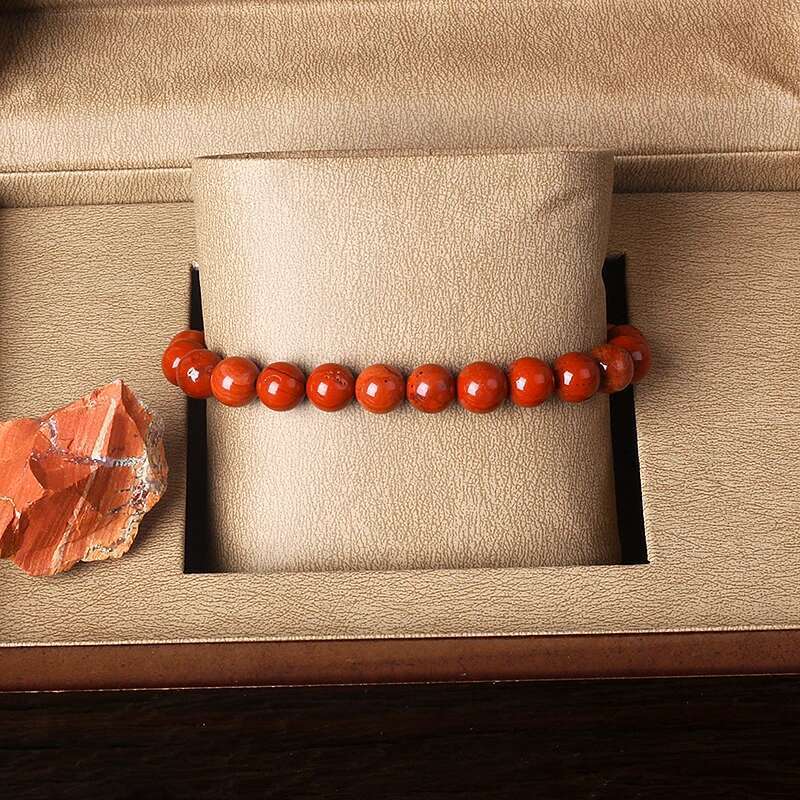 5A Genuine Red Jasper Beaded Women Men Natural Stone Prayer Rosary Bracelets Yoga Meditation Jewelry Gift