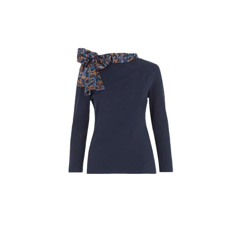 New Women's T-Shirt Elegant Fashion Casual Loose Bow Tie Female Top Spring Summer Versatile Ladies Commuting Street Wear