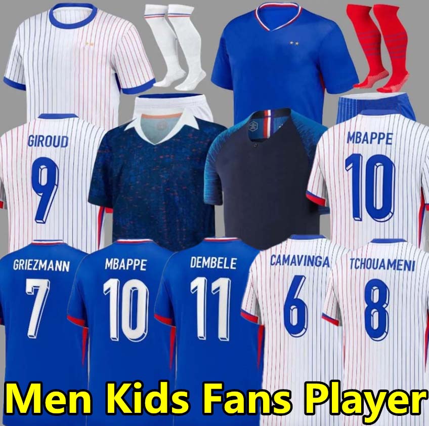 POGBA final Maillots de football 2024 2025 Soccer Jersey BENZEMA Football shirts MBAPPE GRIEZMANN kit shirt hommes enfants TCHOUAMENI DEMBELE GIROUD MEN kids