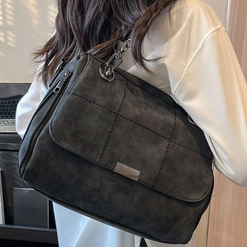 Fashion Japanese New Tote Bag for Women High-capacity Y2k Aesthetic Trendy Shoulder Handbags All Match Frosted Messenger Bags