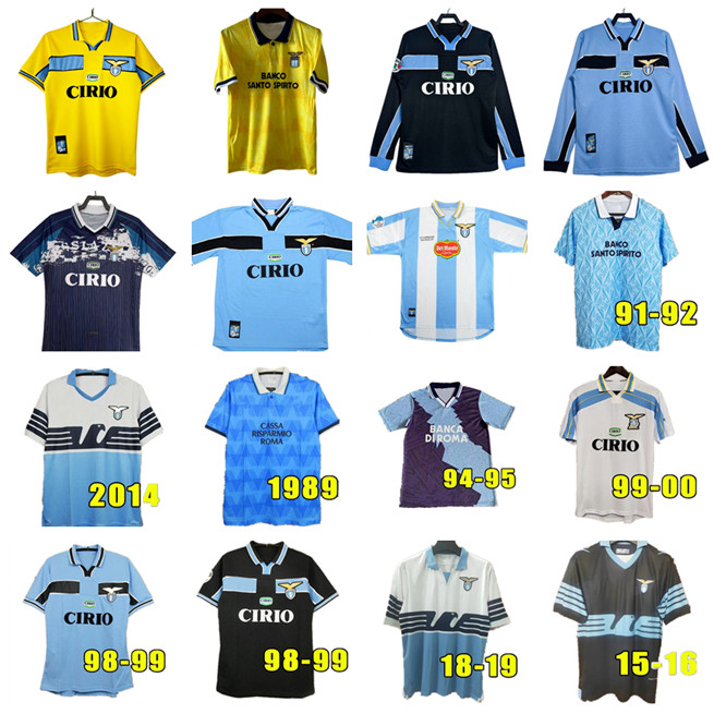 Retro classic lazio soccer jerseys 1989 1990 1991 1992 1998 1999 2000 2001 NEDVED SIMEONE GASCOIGNE SALAS VERON CRESPO home away football shirt