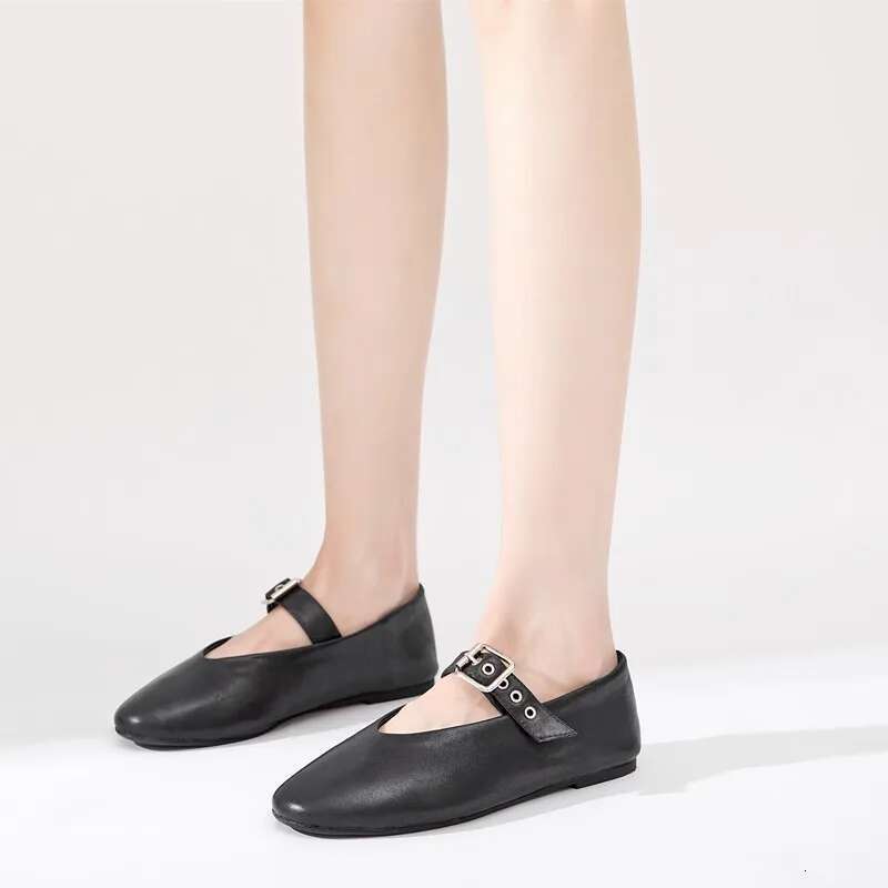 AIYUQI Mary Jane 2025 Autumn Natural Genuine Leather Vintage Pointed Toe Ballet Flat Casual Shoes Women