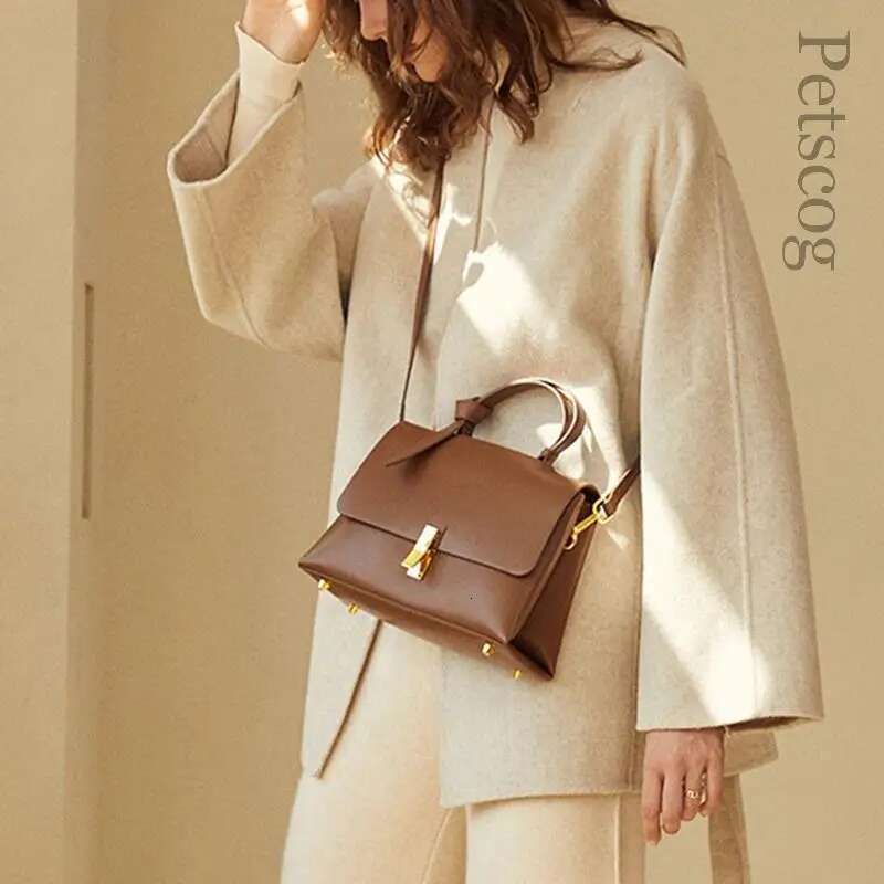 Designer Shoulder Bags Women 2023 Genuine Leather Flap Square Top-Handle Tote Bag Fashion Trend Female Handbags