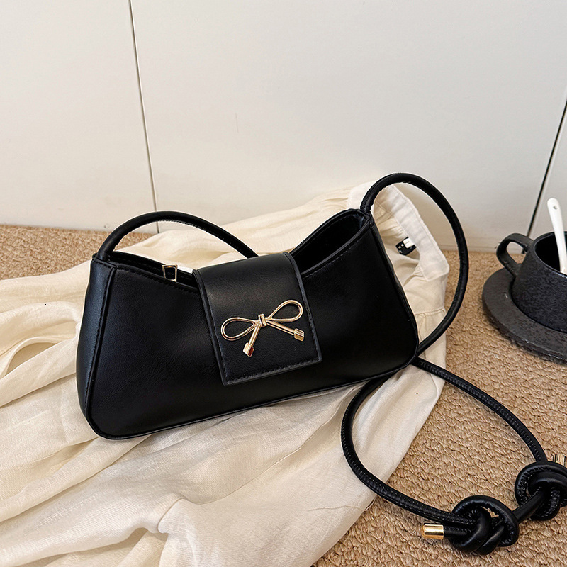 Free Delivery Designer Bag Simple And Casual Solid Color 2025 Spring New Butterfly Bow Fashion Design Single Shoulder Underarm Small Square For Women 
