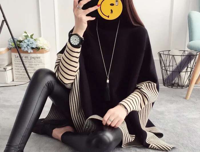 2023 Women Pullover Female Sweater Fashion Autumn Winter Shawl Warm Casual Loose Knitted Tops Designer