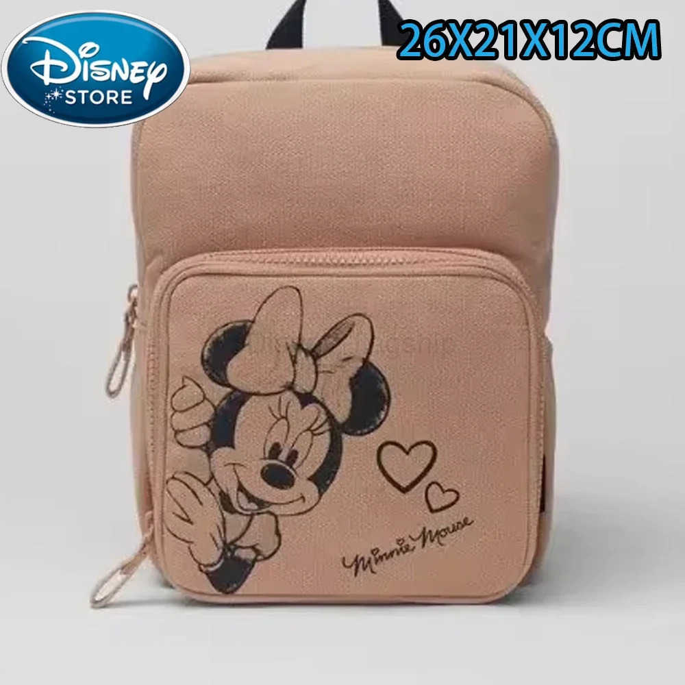 Disney 2025 New Disneys New Minnie Mouse Canvas Childrens Bag Baby Backpack Lightweight Kindergarten BackpackXJ250515