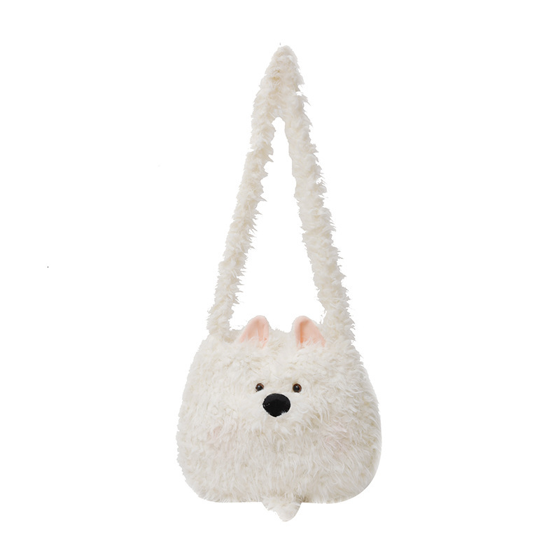 Free Delivery Designer Bag Cute Samoyed Dog Single Shoulder Backpack Large Capacity Hand Plush 2025 Spring Women's Bag Fashion Luxury Bag