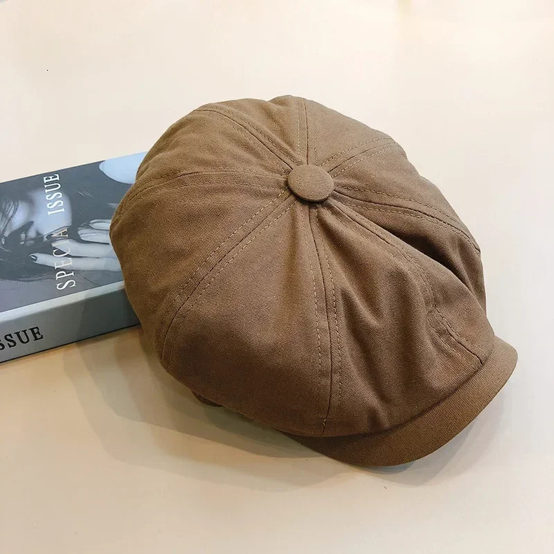 Man Vintage British Big Size Octagonal Hat Spring Summer Cotton sboy Cap Women Men Fashion Painter Berets Cap 250514