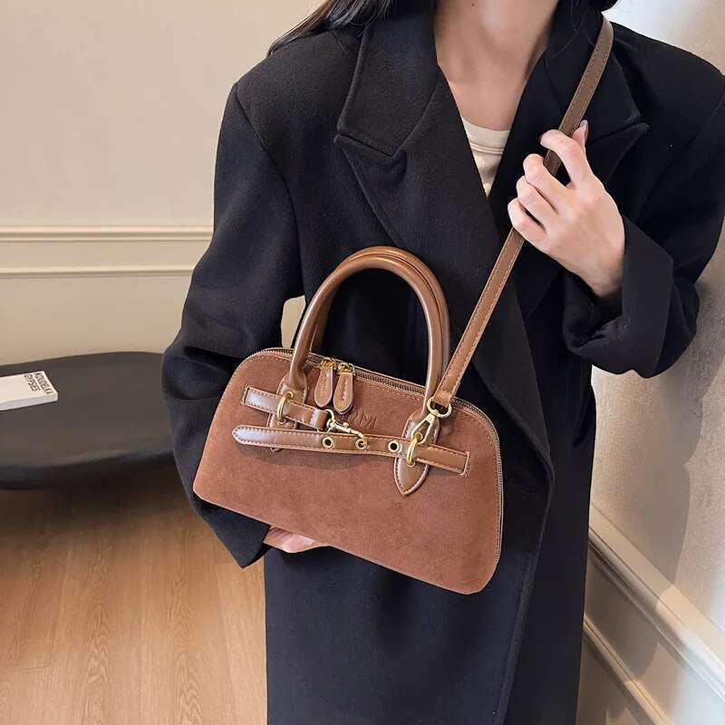 Matte Retro Bag For Women, Large Capacity 2024 New Autumn And Winter Casual Niche Design, Crossbody Work Small Handbag