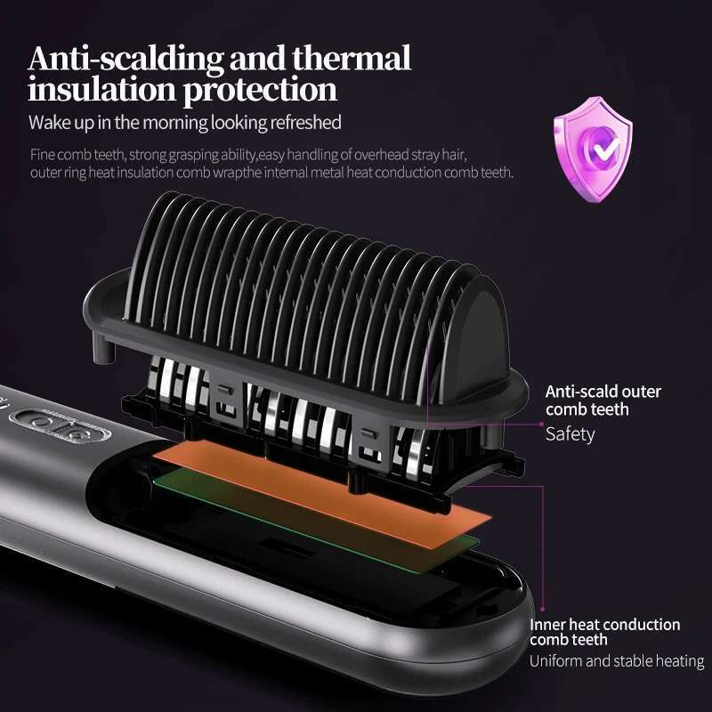 Professional Electrical Brush Portable Wireless Multifunct Hair Straighten for Smooth