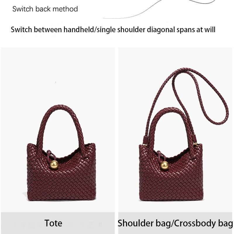 Woven Shoulder Crossbody for Women Small Vegan Leather Purse Tote Handbag Hobo Bag
