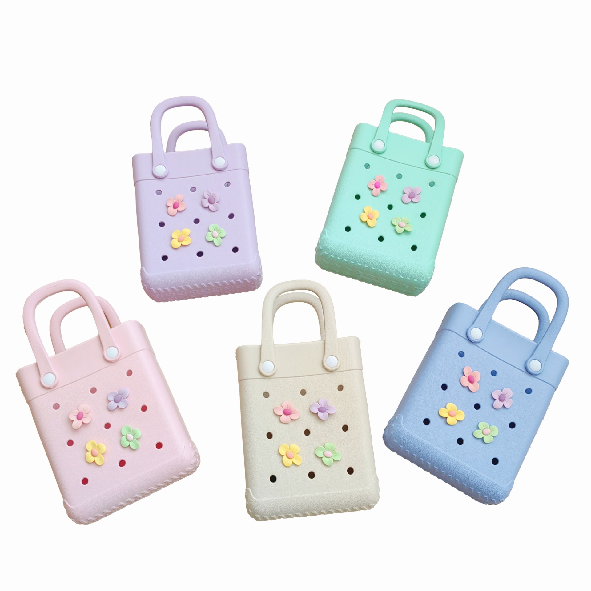 DIY New Cartoon Hole Fashion 2024 Waterproof Beach Jelly Handbag EVA Mini Bag