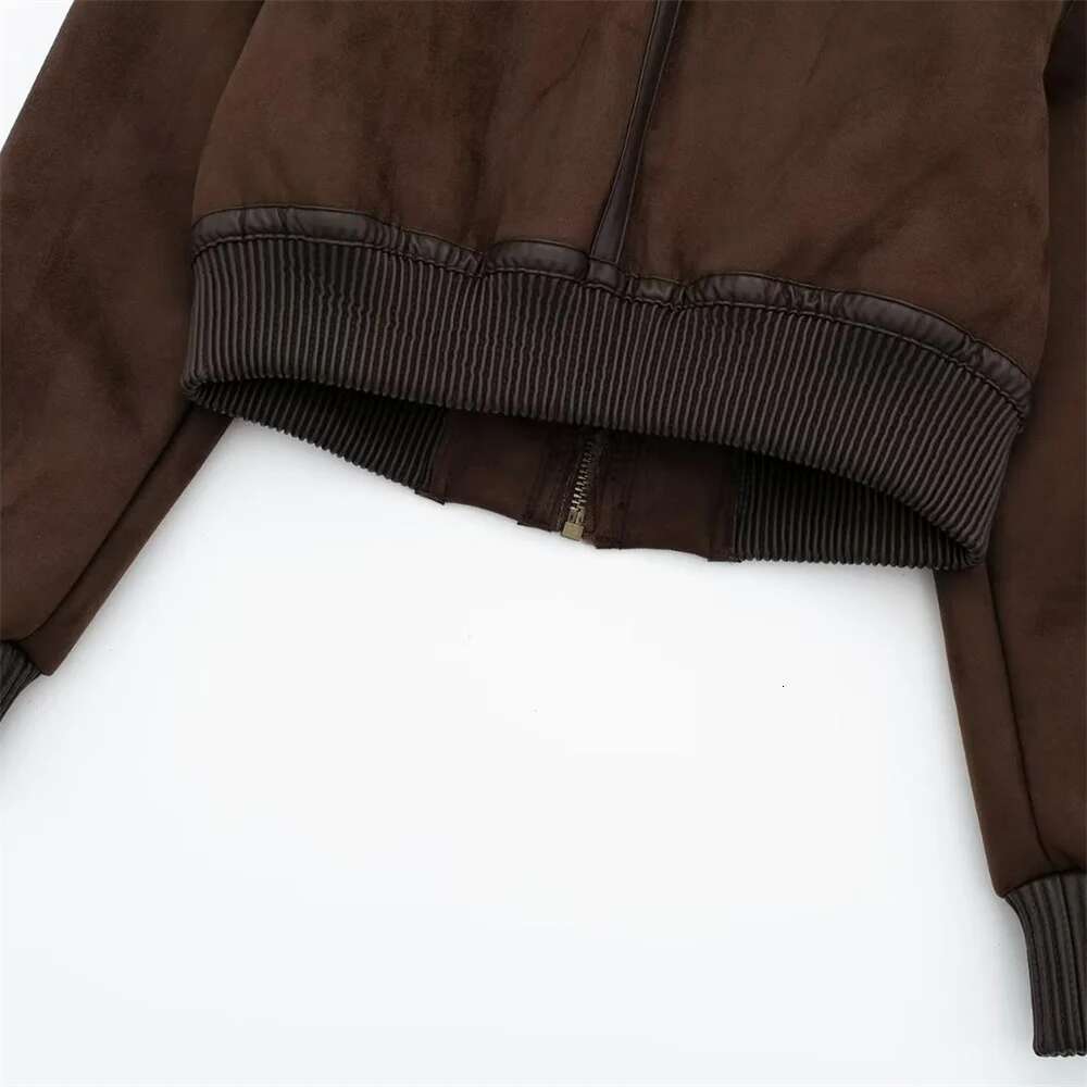Unizera2023 Autumn And Winter New Women's Casual Standing Neck Contrast Strap Decoration Loose Double Sided Jacket Coat