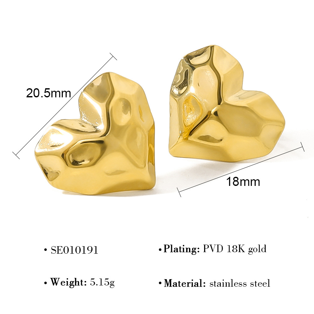 Chic & Durable Ladies' Accessory: Premium Unusual Heart Formed Hoop Earrings Set