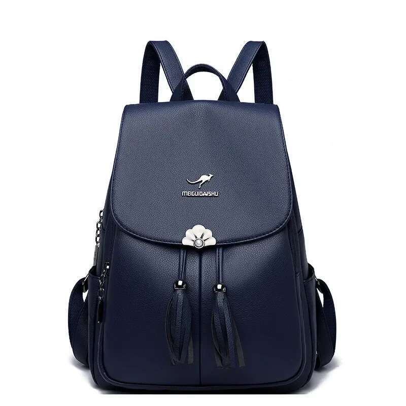 Fashon 2025 New Large Capacity Soft Leather Student Backpack Outdoor Travel School Bag For Women