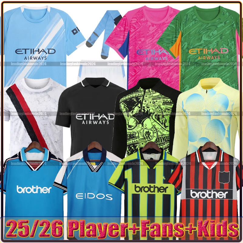 25 26 HAALAND Man City Soccer Jerseys 2025 2026 Player Fans GREALISH HAALAND FODEN STERLING Football Shirt DE BRUYNE GESUS BERNARDO MAHREZ Maillot Foot Men Kids Kits