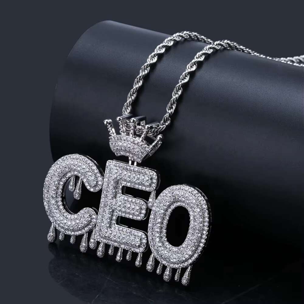 2022 Hot Custom Name Letters Chain Pendants Necklaces Iced Out Charms CZ Hip Hop Mens Jewelry With Gold Sier Tennis Chains New