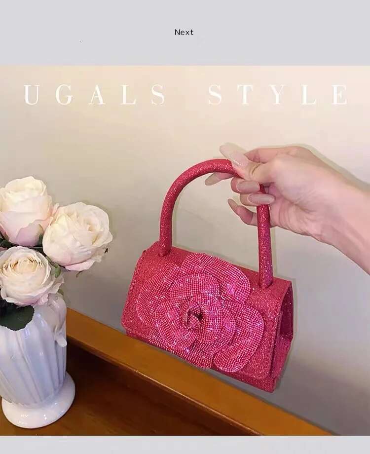 Glitter Shiny Dia Floral Evening Wedding Party Clutch Purse Fashion Women's Handbag Female Shoulder Crossbody Bag