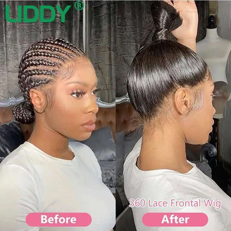 360 Full Frontal Wig Brazilian Bone Straight 13X4 13X6 Transparent Lace Front Human Hair Wigs For Black Women Pre Plucked