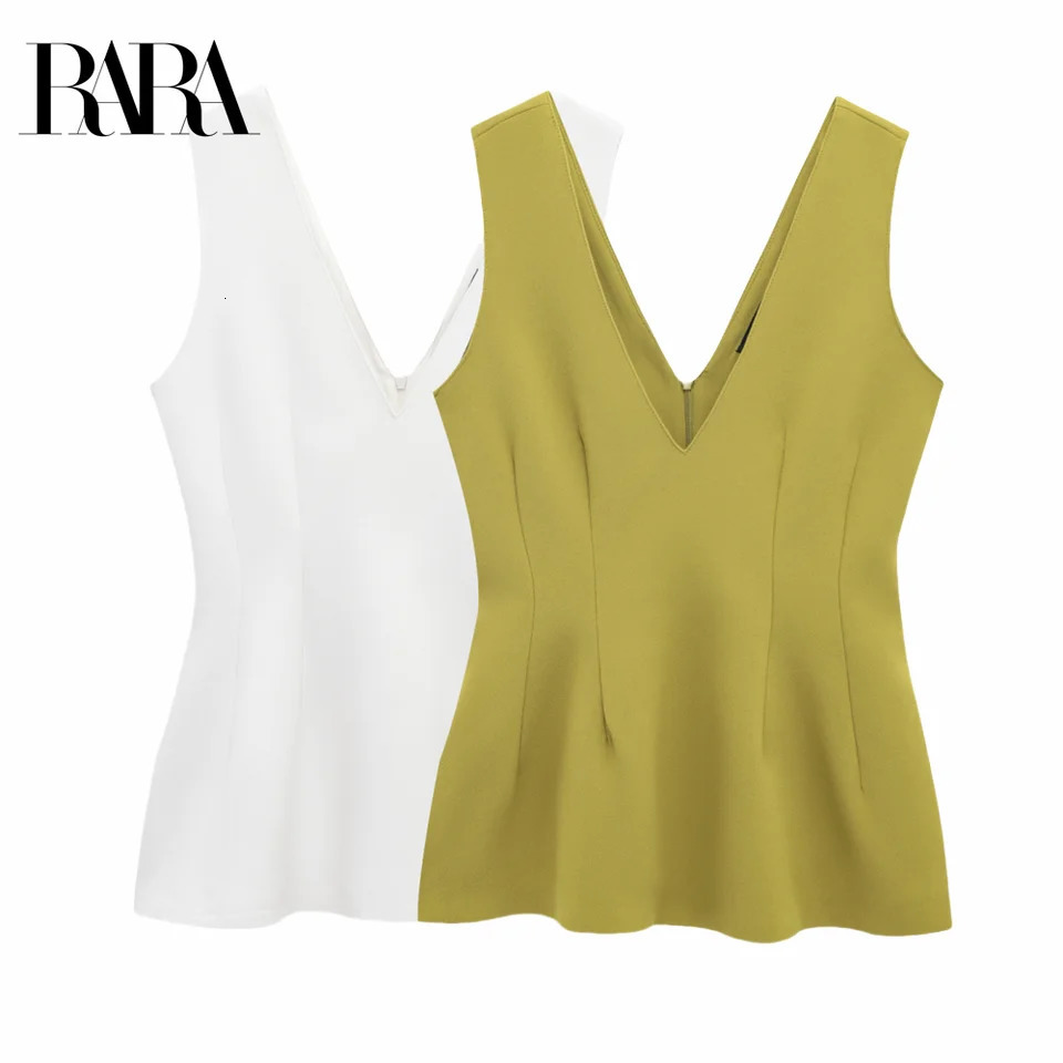 RARA Summer Womens Fashion Casual Simple Solid Color Short Skirt with Vneck Sleeveless Strap Top 250515