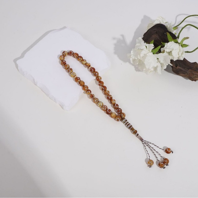 Prayer Beads Tesbiha 33 piece imitation amber handmade bead crystal bracelet Muslim prayer beads