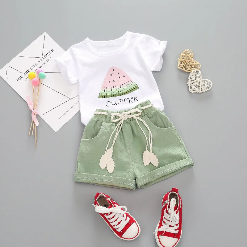 Summer Baby Clothes Set Children Girls Cute T-Shirt Shorts 2Pcs/Sets Infant Casual Outfits Toddler Clothing Kids Tracksuits 250515