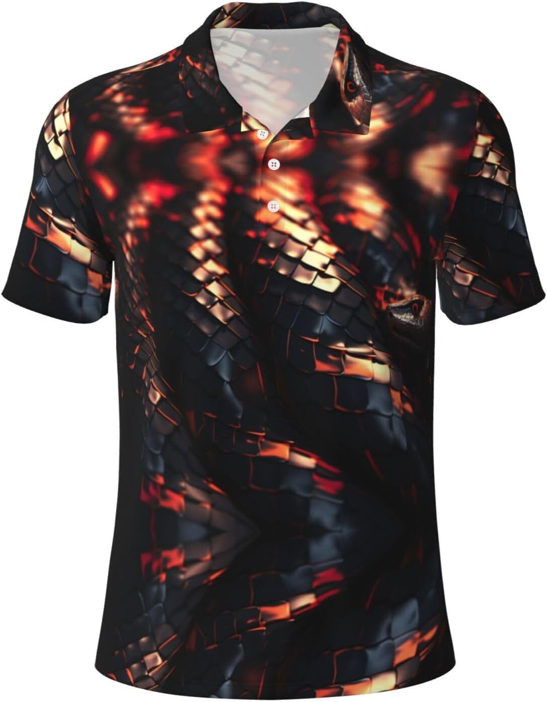 Mens Polo shirt 3D Snake Wallpaper1 Print Men's Short Sleeve Polo Golf Shirts Summer Casual Button Shirts for Casual Formal Wear Polos shirts