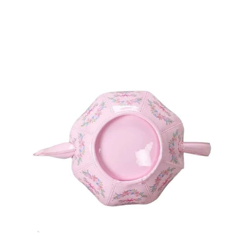 Handbag Women 2025 New In Patent Leather Floral Print Pearl Strap Fashion Chic Designer Shoulder Bag