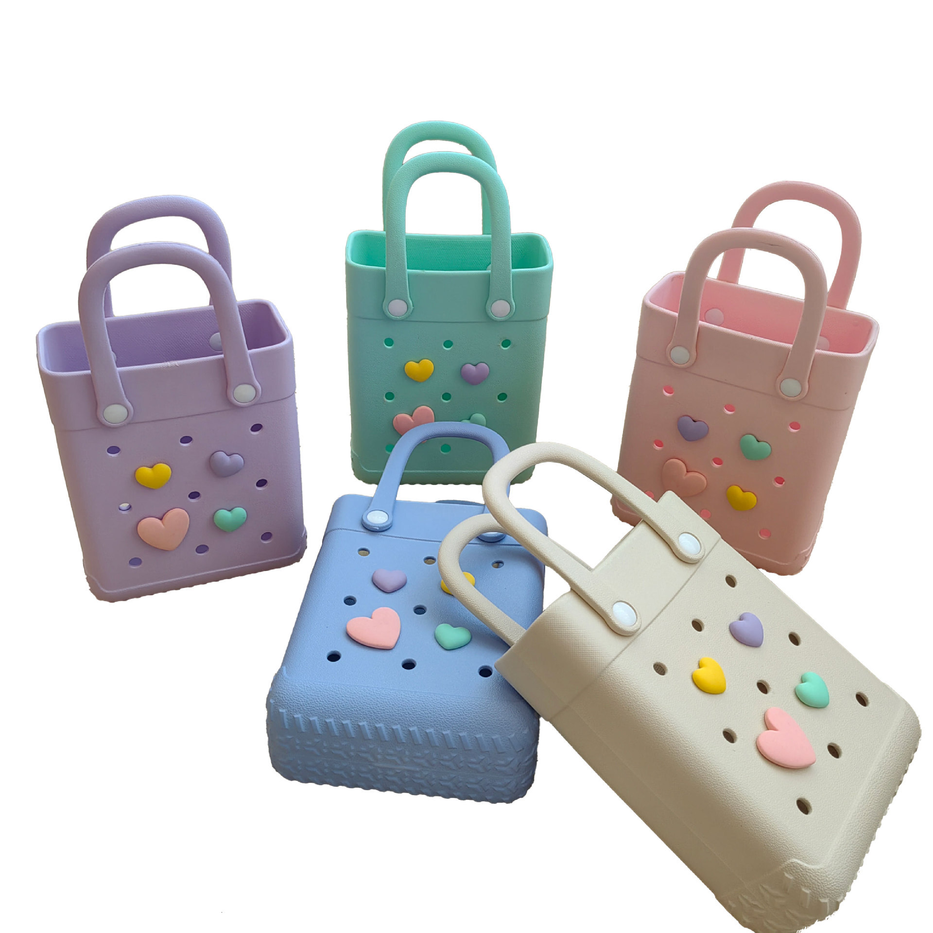 DIY New Cartoon Hole Fashion 2024 Waterproof Beach Jelly Handbag EVA Mini Bag