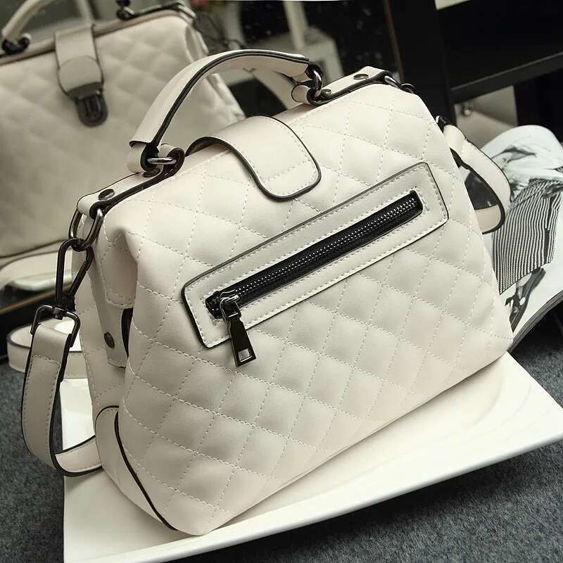 Fashion New Retro Women Doctor Bag 2024 Mobile Messenger Shoulder Clutch Large Capacity Ladies Scrub Leather Handbag