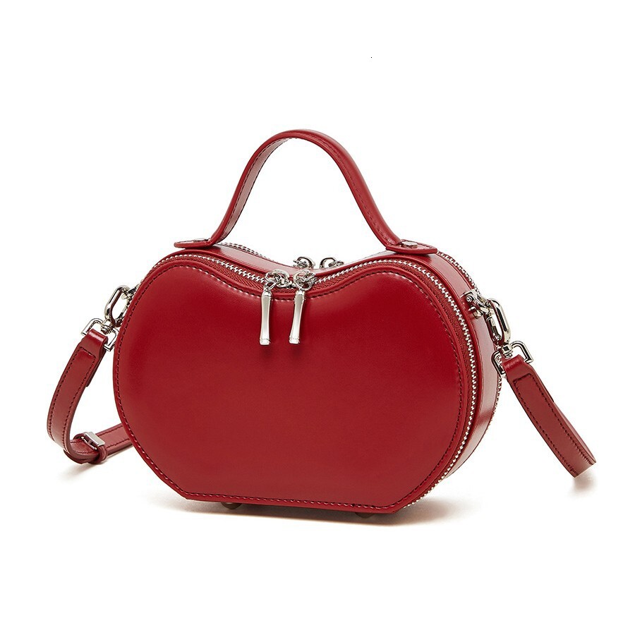2025S designer niche fashion handbag women genuine leather red apple armpit shoulder crossbody shell bag