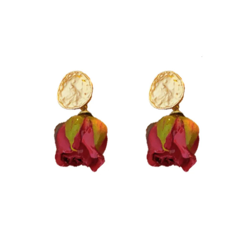 Roses Flower Pendant Earrings European American Style Personalized Fashion Stud Earrings Ladies Girls Travel Wedding Accessories 250515