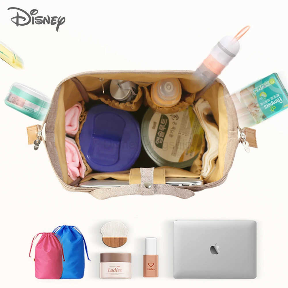Disney Baby Diaper Backpack USB Bottle Insulation Heating Mummy Nappy Changing Bags For Baby Care Mom Stroller Oxford HandbagsXJ250515