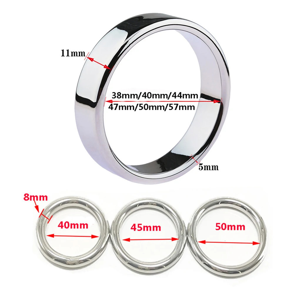 6 sizes Stainless Steel Male Penis Ring Ball Scrotum Stretcher Ejaculation Delay Metal Cock Rings BDSM Sex Toys For Men Cockring 250515