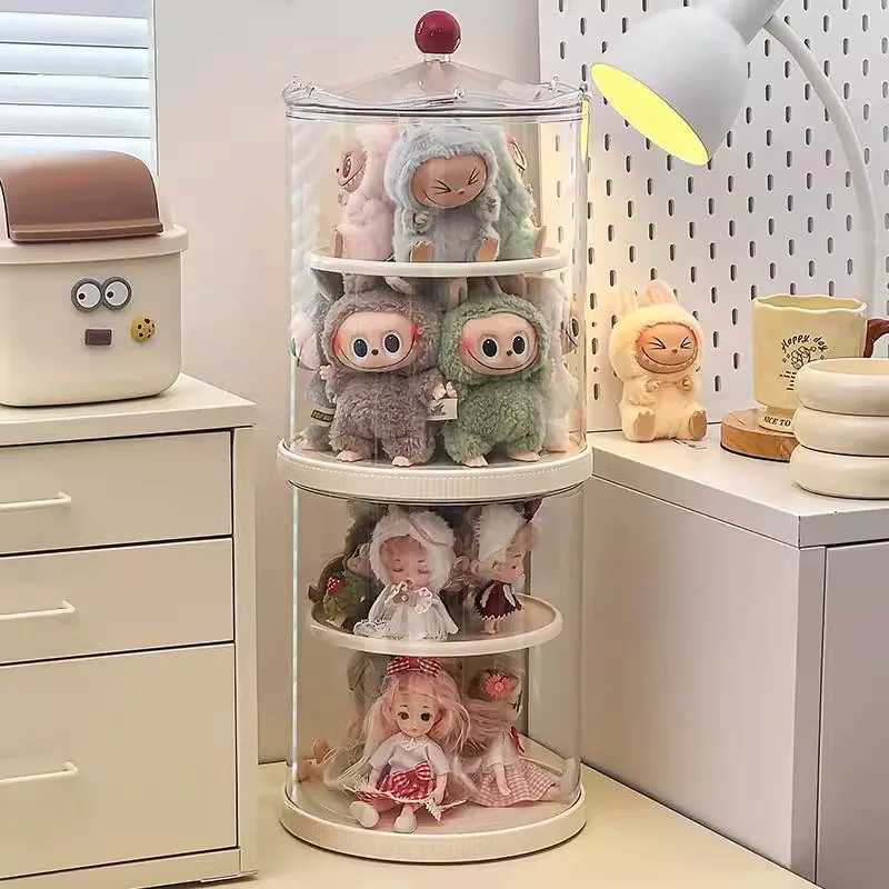 Rotating Display Box Transparent Acrylic Plush Doll Hand-Made Dust-Proof Glass Pendant Storage Box. Free shipping