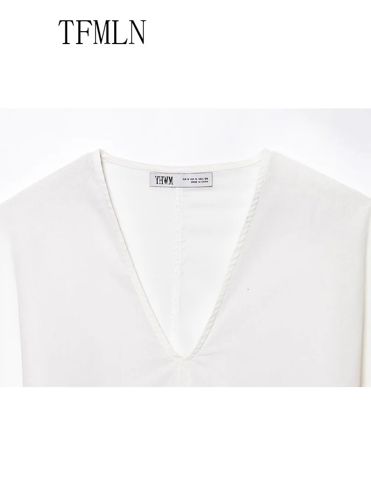 TFMLN Summer Women Asymmetrical Kimono Style Blouse Fashion Causal Vneck Batwing Sleeve Loose Top High Street Pullover 250515