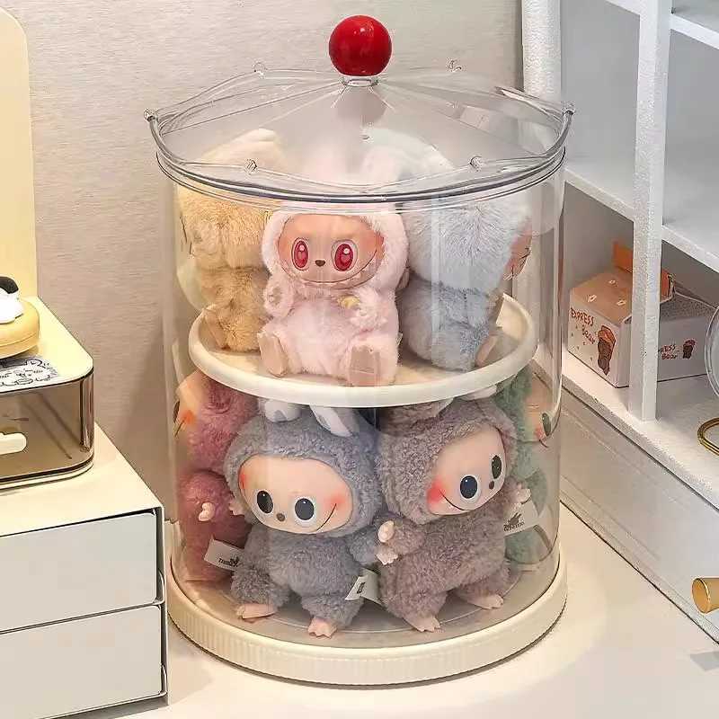 Rotating Display Box Transparent Acrylic Plush Doll Hand-Made Dust-Proof Glass Pendant Storage Box. Free shipping