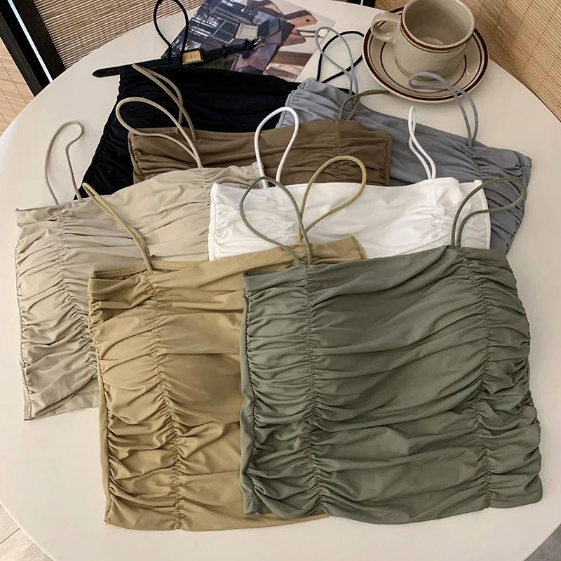 Women Summer Vest Tops Sleeveless Cotton Bustier with Pads Soft Elastic Wearresistant Crop Top Seamless Bralette Tees 250515