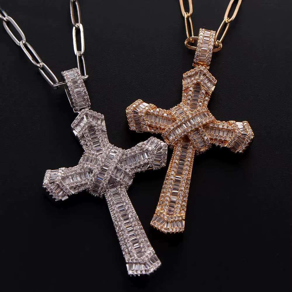 Hip Hop Dia Wholesale Jewelry CZ Cross Pendant for WOMEN Pendent Necklace Men