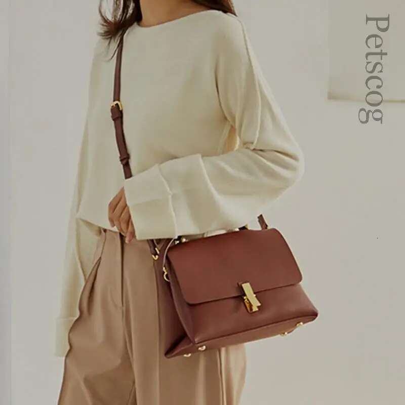 Designer Shoulder Bags Women 2023 Genuine Leather Flap Square Top-Handle Tote Bag Fashion Trend Female Handbags