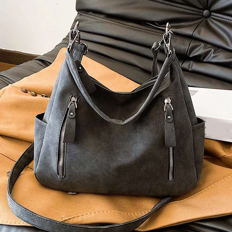 Retro Style Hobo For Women Large Capacity Tote Classic PU Leather Purses Single Shoulder Crossbody Bag