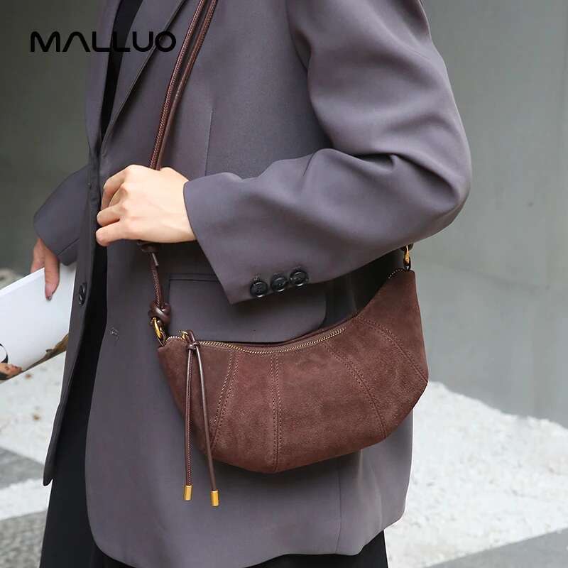 Women Cowhide Genuine Leather Handbag Female Crossbody Designer Shoulder Bags Ladies Casual Retro Bull Horn Bag For Lady
