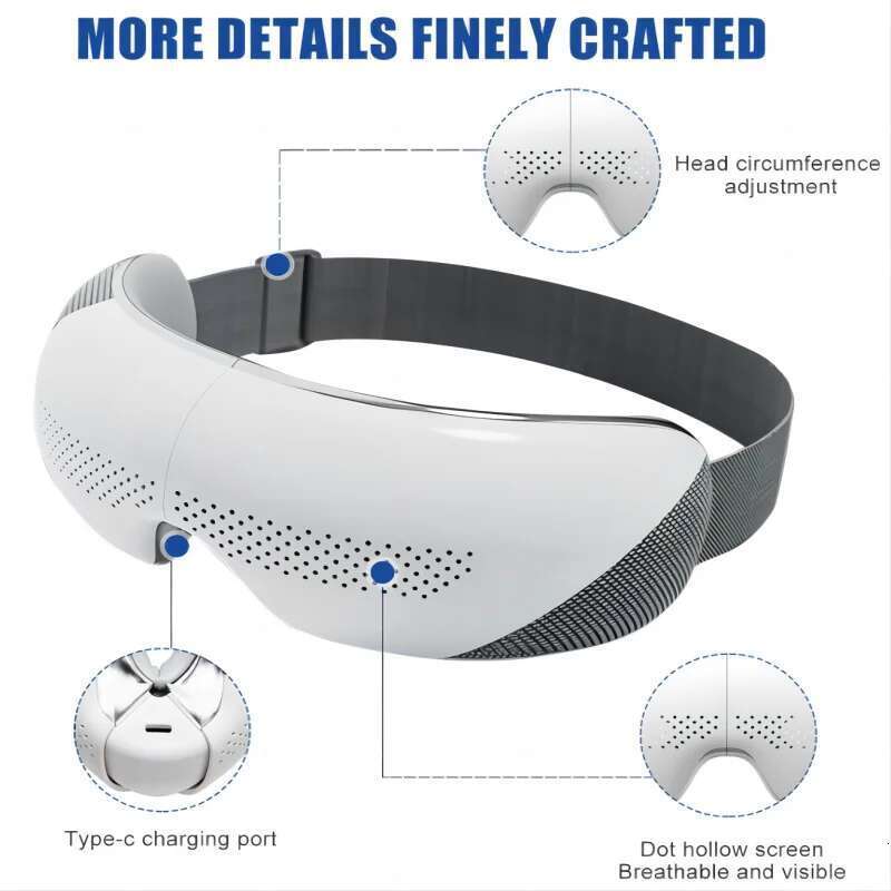 Newest Visible Massager Care Device Smart Airbag Compression Eye Massage Glasses with Bluetooth Music for Improve Sleep