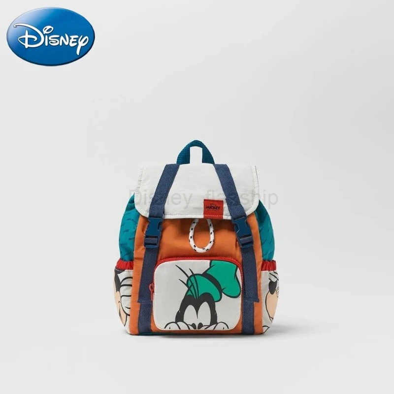 Disney Cartoon Mickey Mouse Cute Fashion Backpack Womens Minnie Canvas School Bag Fashion Large Capacity Backpack Girls MochilaXJ250515