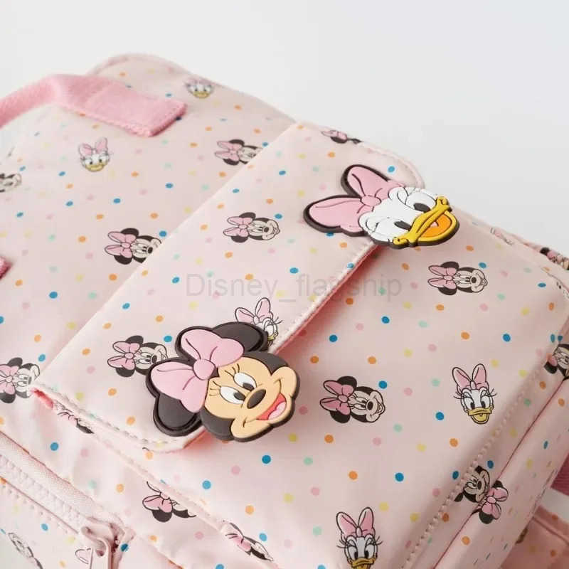 Disney 2025 New Minnie Cartoon Childrens Backpack Mini School Bag Cute Shoulder Bag for Boys and GirlsXJ250515