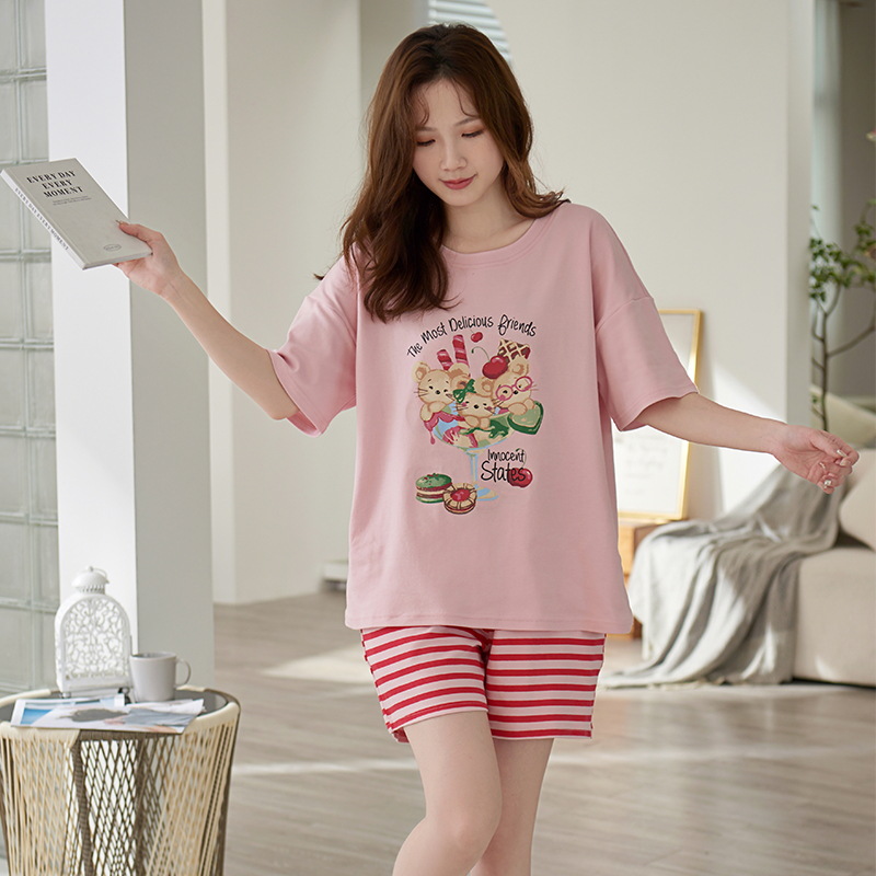 B880-Cotton silk nightdress women spring autumn summer thin pajamas Korean style sweet girl home outer