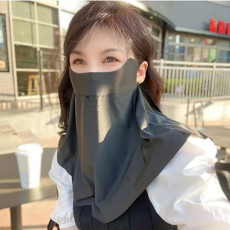 Sunscreen Mask Traceless for Women Detachable Facekini Ice Silk Anti-ultraviolet Summer Breathable Thin Cover Face 250514