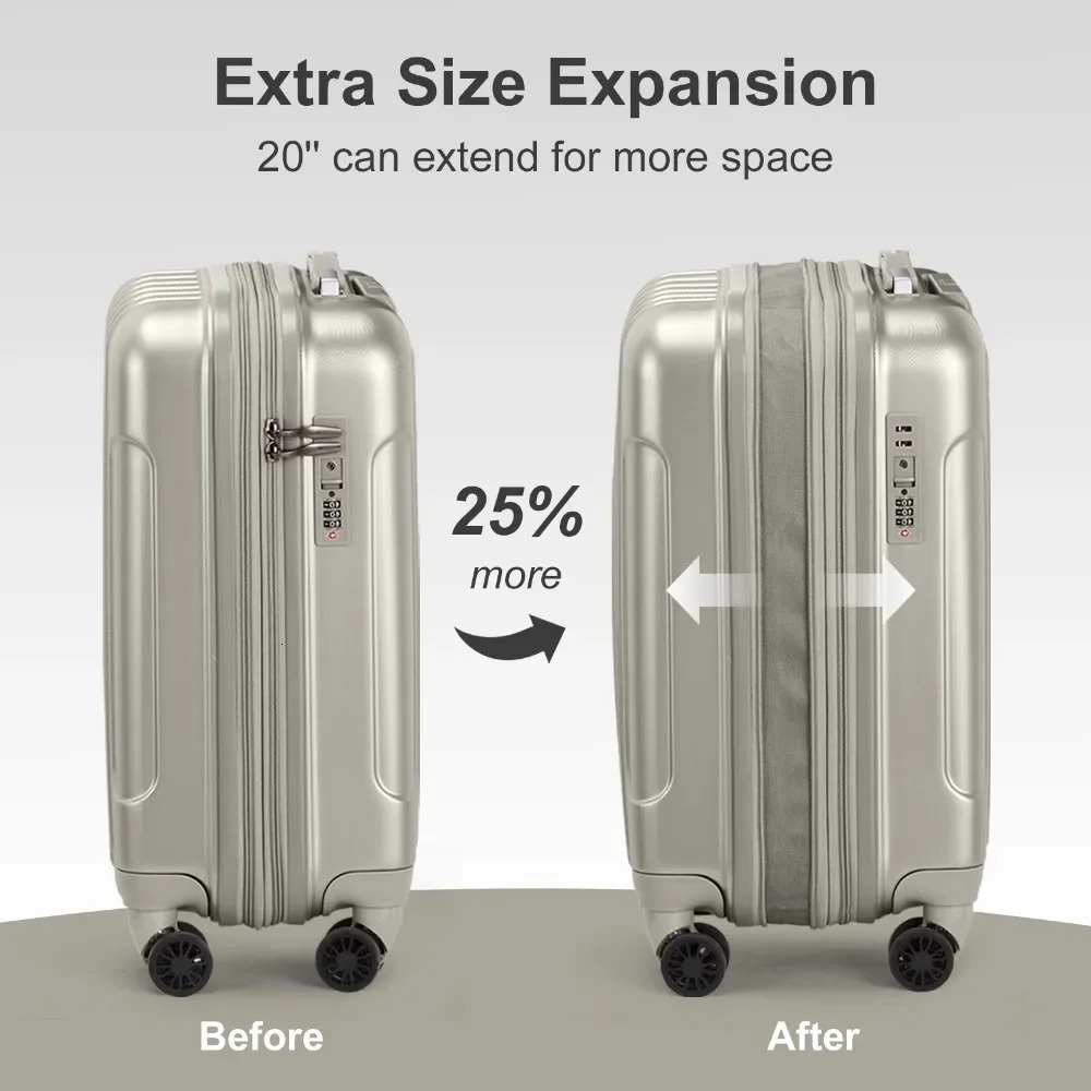 14 Mini Cosmetic Cases 2 Piece Luggage Set 20 Carry-On Expandble Luggage Hardside Lightweight Suitcase 250514