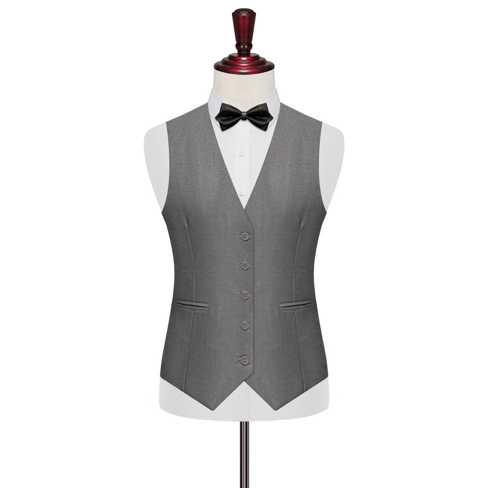 Black Men Vest for Wedding Groom One Piece Slim Fit Suit Waistcoat Solid Color Male Fashion Coat 240615